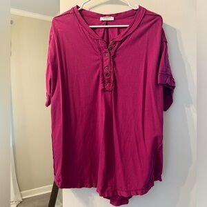 Zenana button up tee